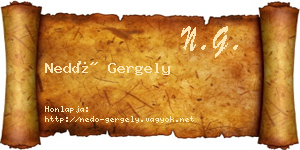 Nedó Gergely névjegykártya